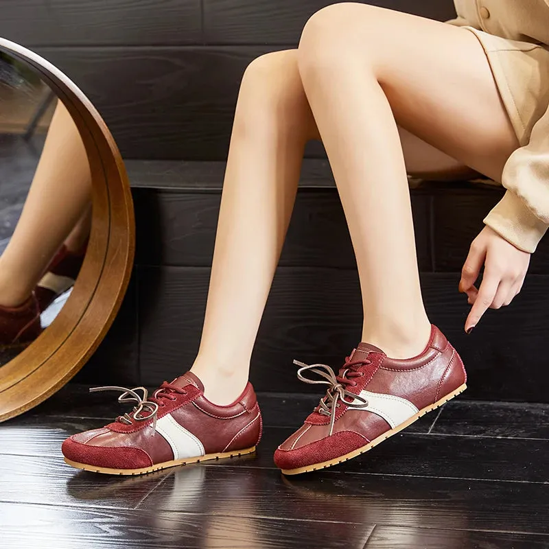 Training Shoes Female Genuine Leather - New Spring Flat Sneakers Ladies Casual Forrest Gump Shoes Women