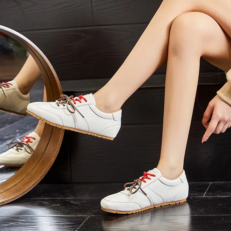 Training Shoes Female Genuine Leather - New Spring Flat Sneakers Ladies Casual Forrest Gump Shoes Women