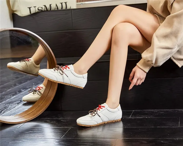Training Shoes Female Genuine Leather - New Spring Flat Sneakers Ladies Casual Forrest Gump Shoes Women