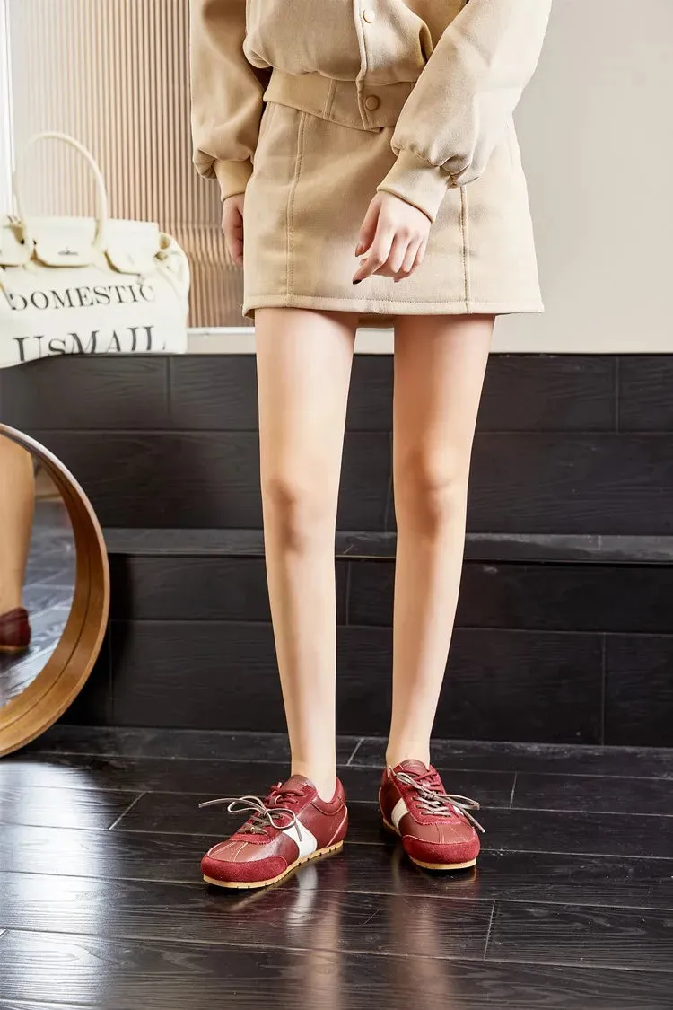 Training Shoes Female Genuine Leather - New Spring Flat Sneakers Ladies Casual Forrest Gump Shoes Women