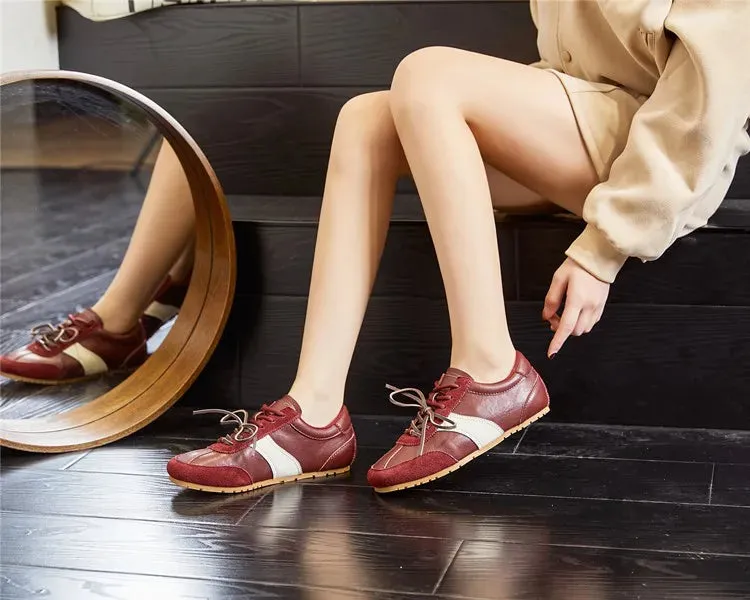 Training Shoes Female Genuine Leather - New Spring Flat Sneakers Ladies Casual Forrest Gump Shoes Women