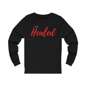 Unisex Jersey Long Sleeve Tee (Black Love Rocks Official - I AM HEALED)
