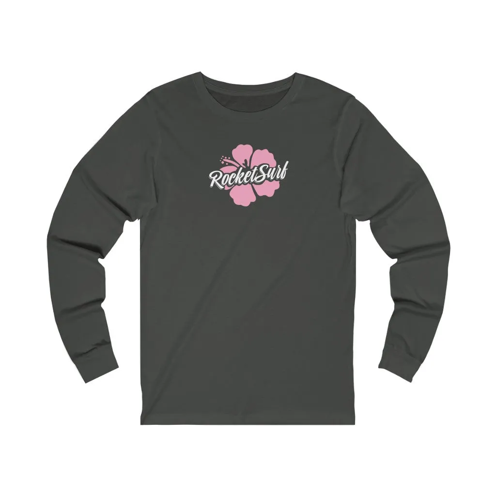 Unisex Jersey Long Sleeve Tee Pink Flower