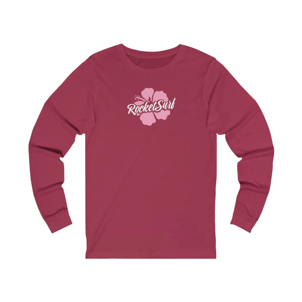 Unisex Jersey Long Sleeve Tee Pink Flower