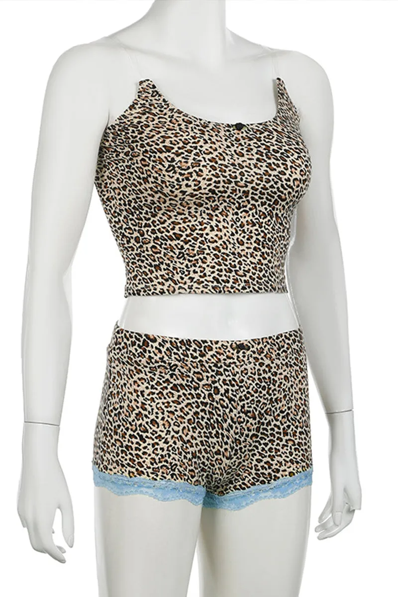 UR3052 Leopard Camis and Shorts Set