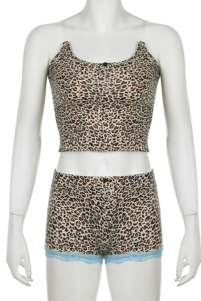 UR3052 Leopard Camis and Shorts Set
