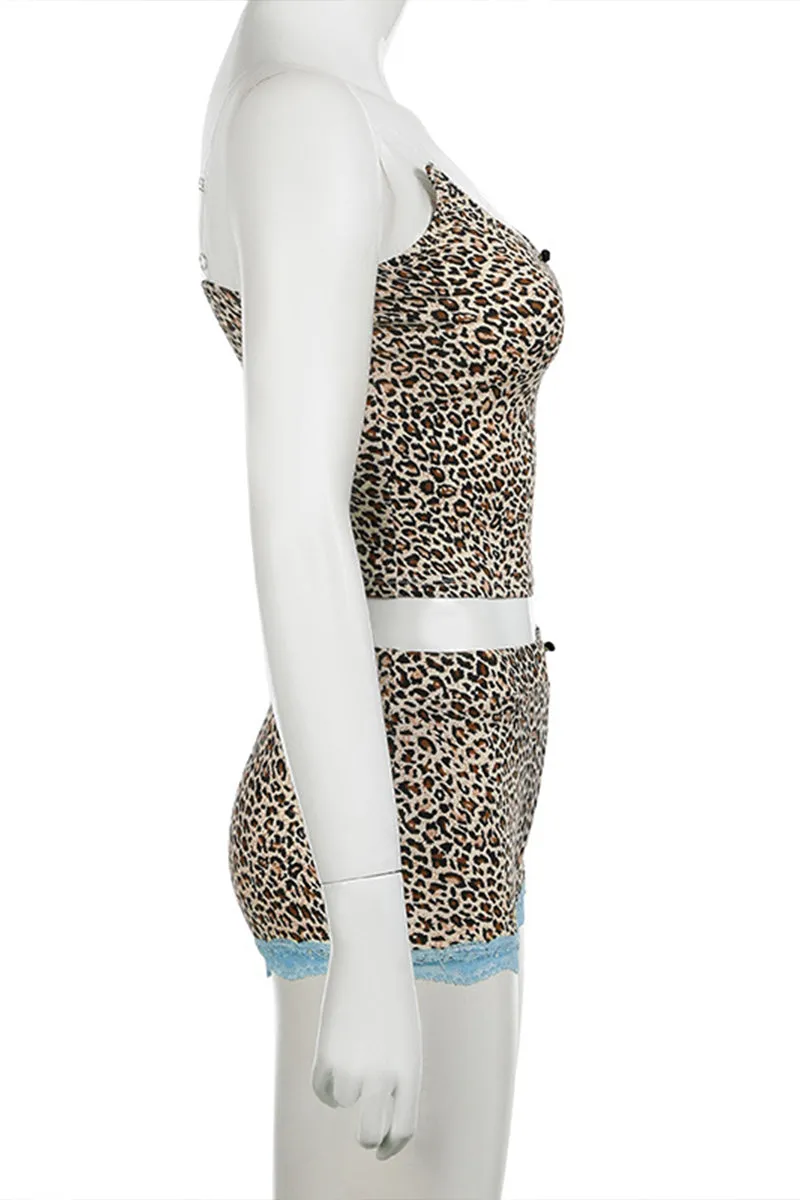 UR3052 Leopard Camis and Shorts Set