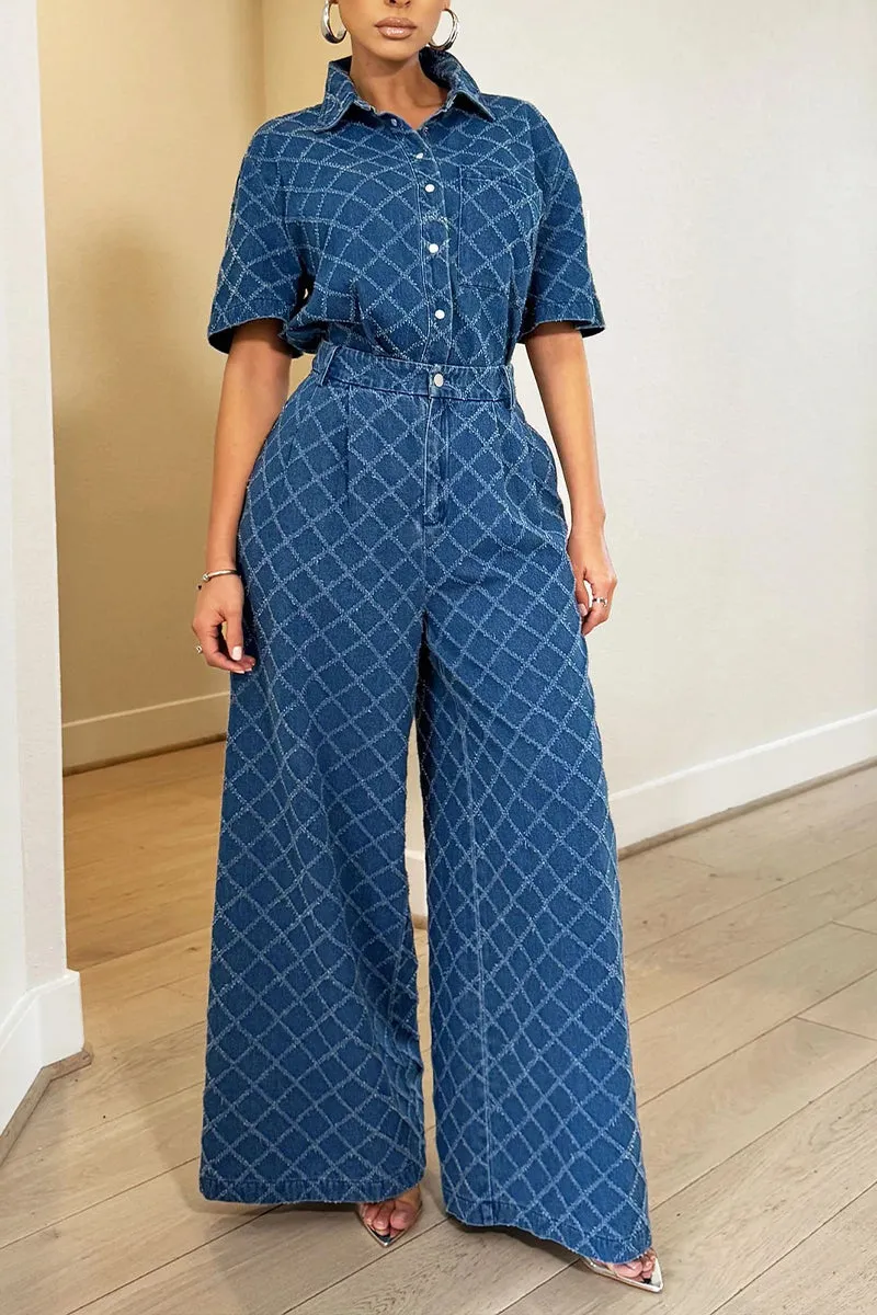 UR3080 Denim Shirt and Pants Set