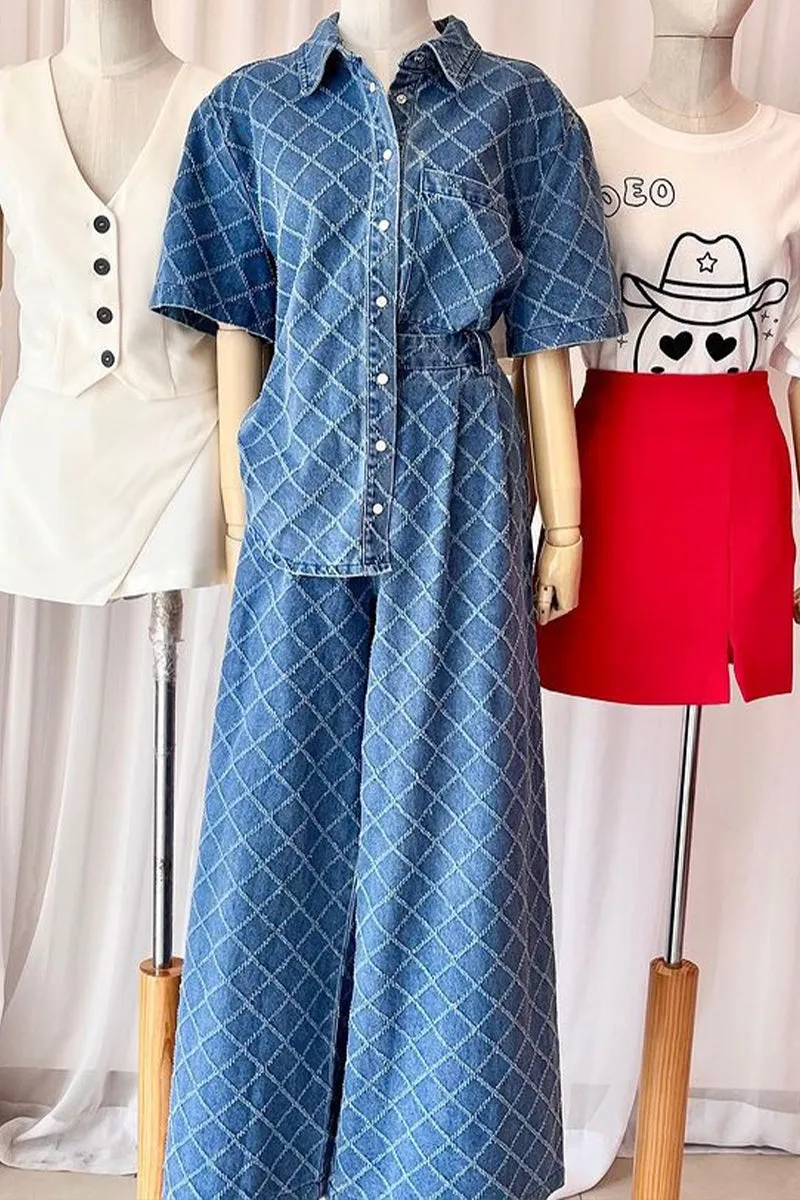 UR3080 Denim Shirt and Pants Set