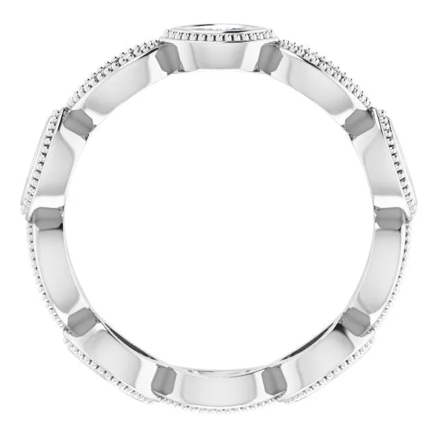 Vintage Inspired 0.75 ct. Marquise & Round Diamond Eternity Band