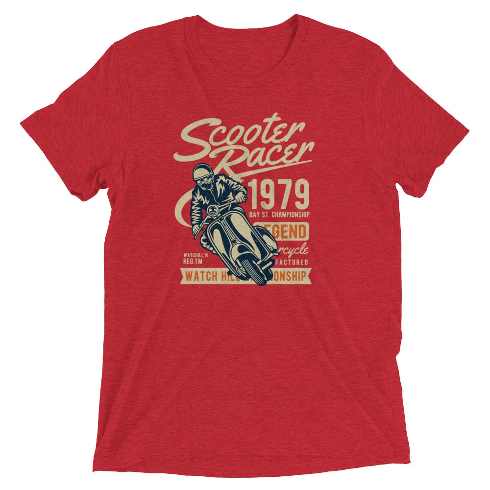 Watchill’n ‘Scooter Racer’ Unisex Short Sleeve t-shirt (Creme/Rust)