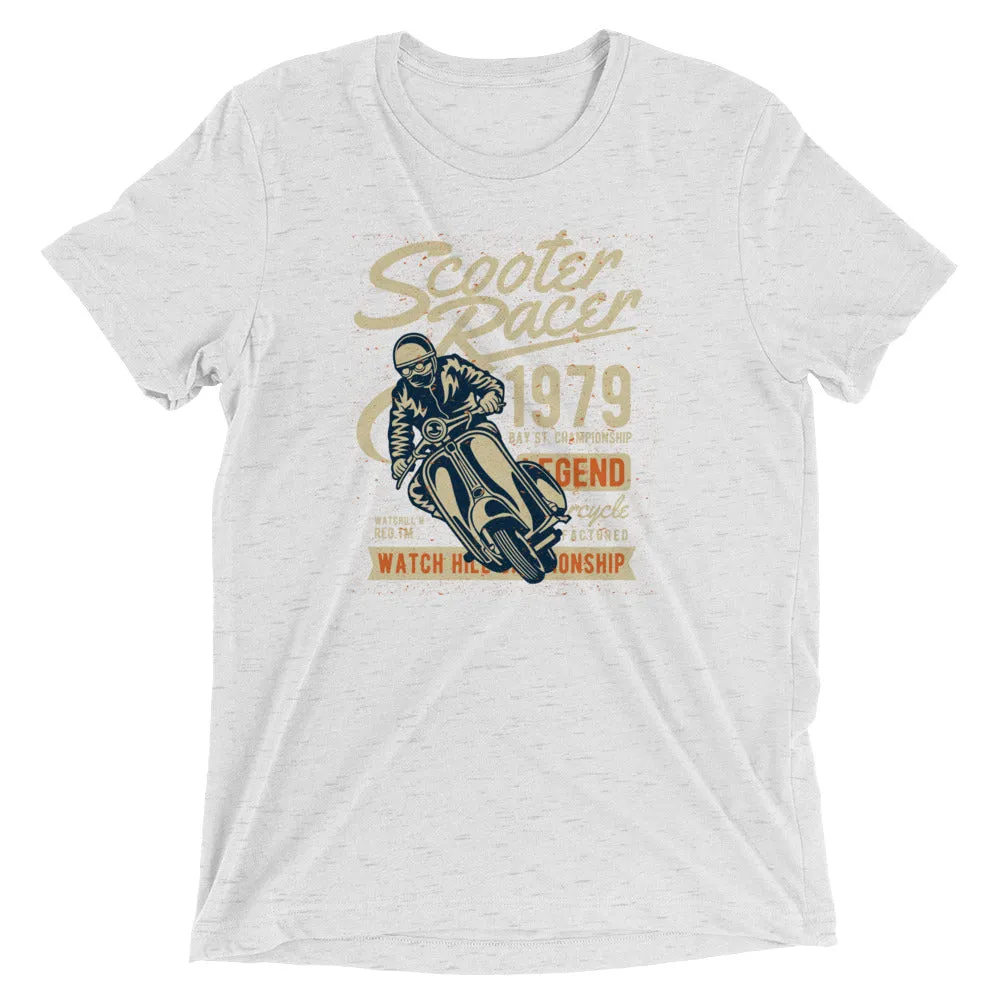 Watchill’n ‘Scooter Racer’ Unisex Short Sleeve t-shirt (Creme/Rust)