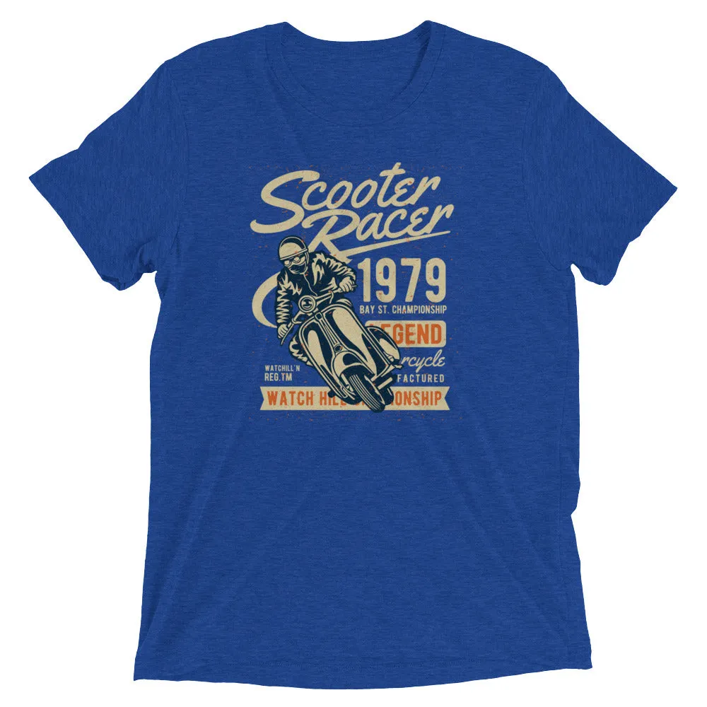 Watchill’n ‘Scooter Racer’ Unisex Short Sleeve t-shirt (Creme/Rust)