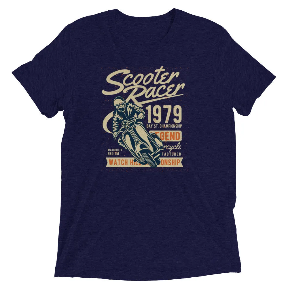 Watchill’n ‘Scooter Racer’ Unisex Short Sleeve t-shirt (Creme/Rust)