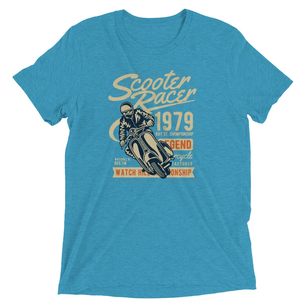 Watchill’n ‘Scooter Racer’ Unisex Short Sleeve t-shirt (Creme/Rust)
