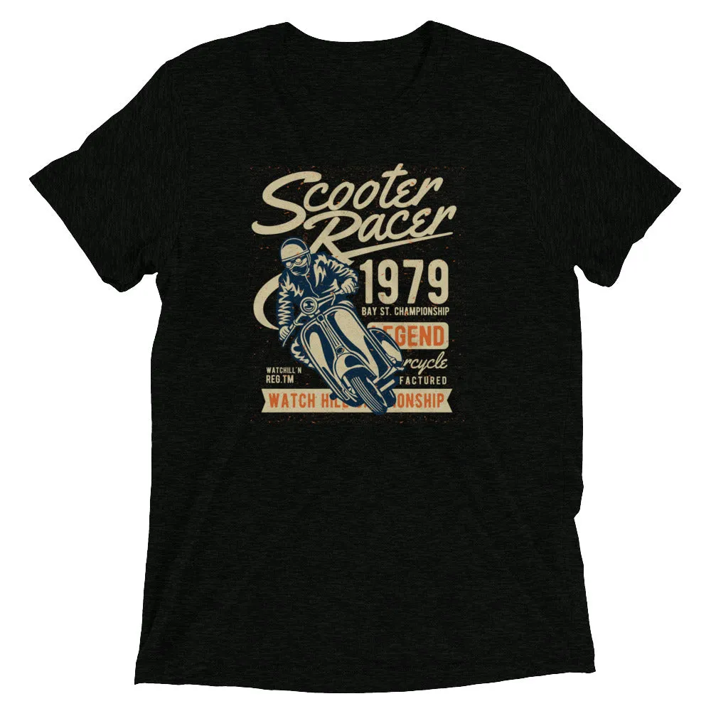 Watchill’n ‘Scooter Racer’ Unisex Short Sleeve t-shirt (Creme/Rust)