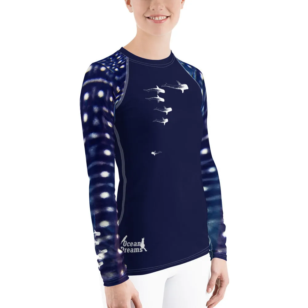 Whale Sharking Women's Rash Guard