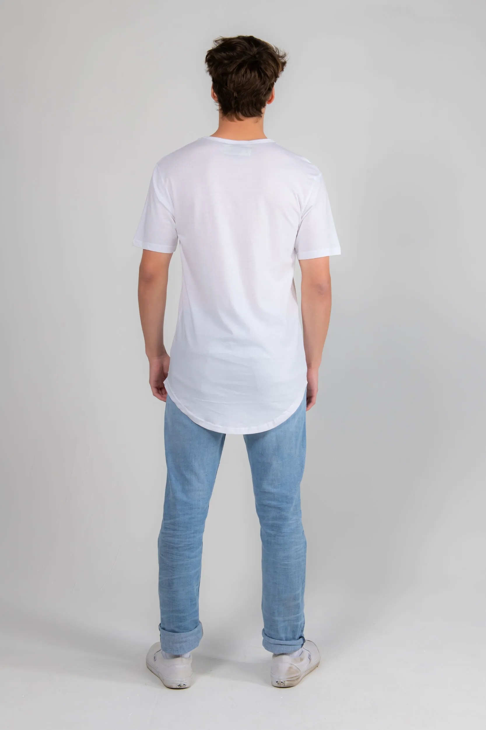 White Drop Tail Tee