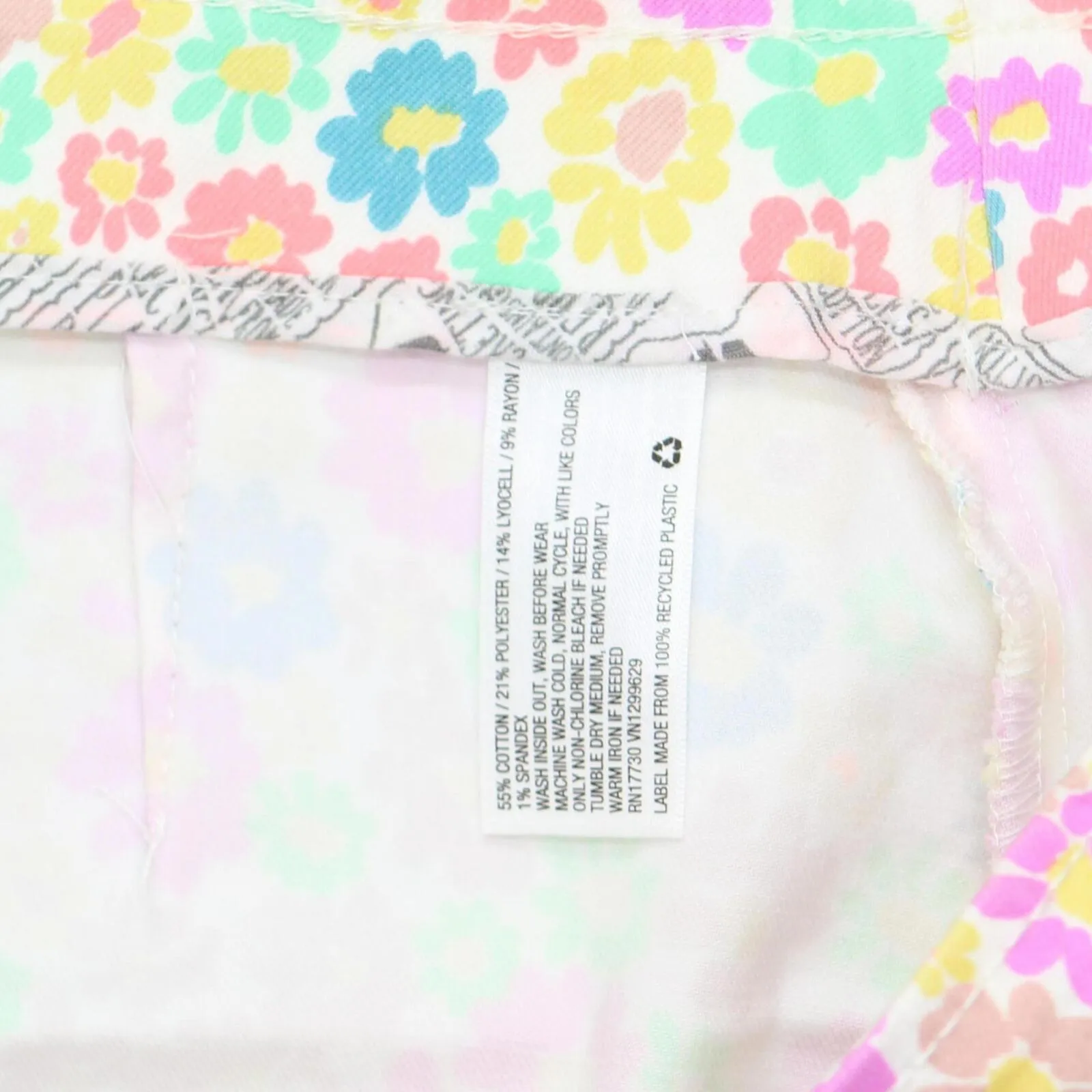 Wild Fable Women's Notch Front Seamed Jean Mini Skirt Multicolor Floral Pink 6