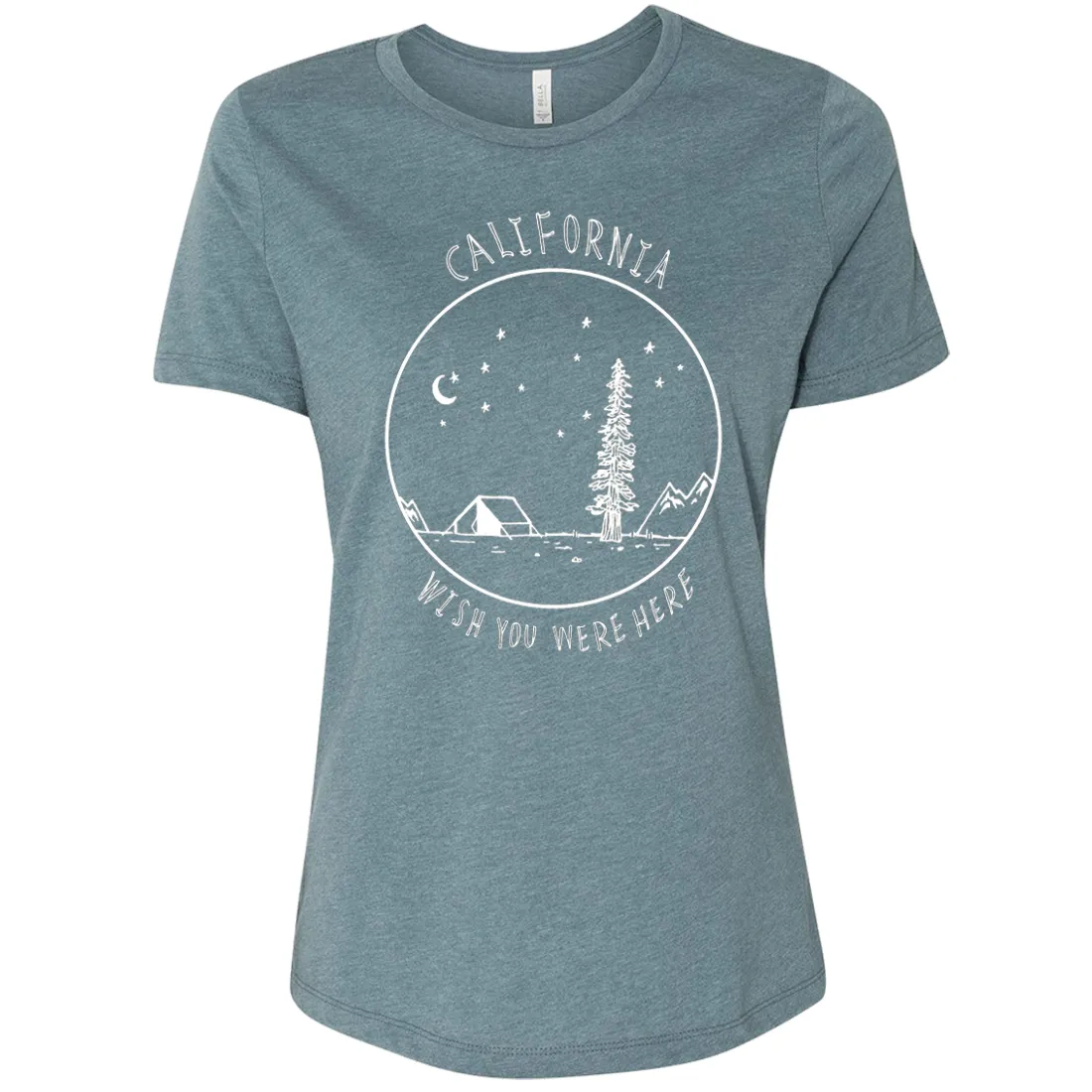 Wish You Were Here White Print Women's Relaxed Jersey Tee