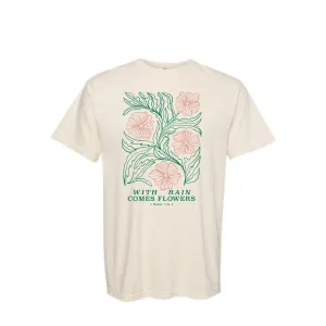 With Rain Comes Flowers Tee in Ivory