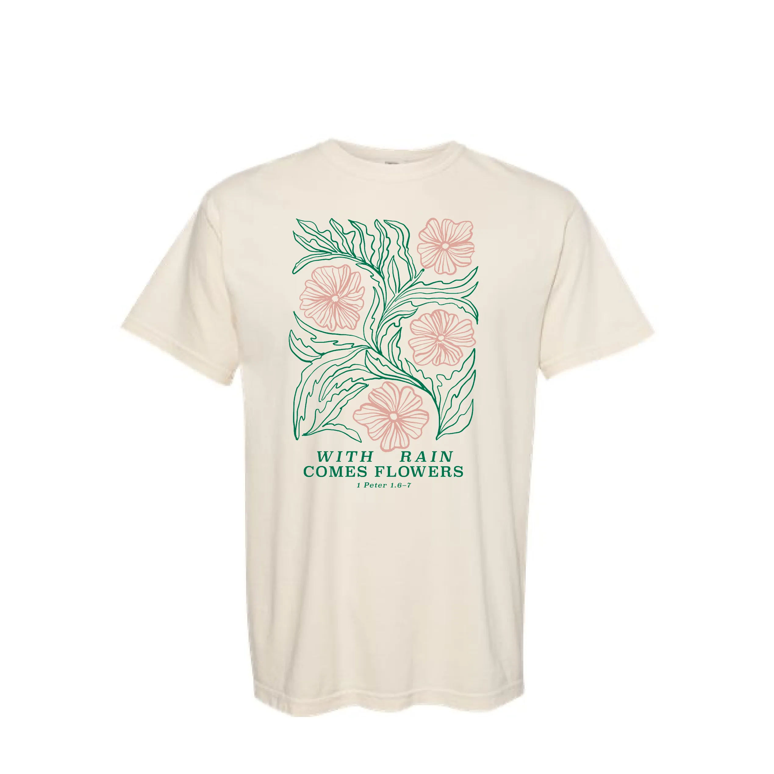 With Rain Comes Flowers Tee in Ivory