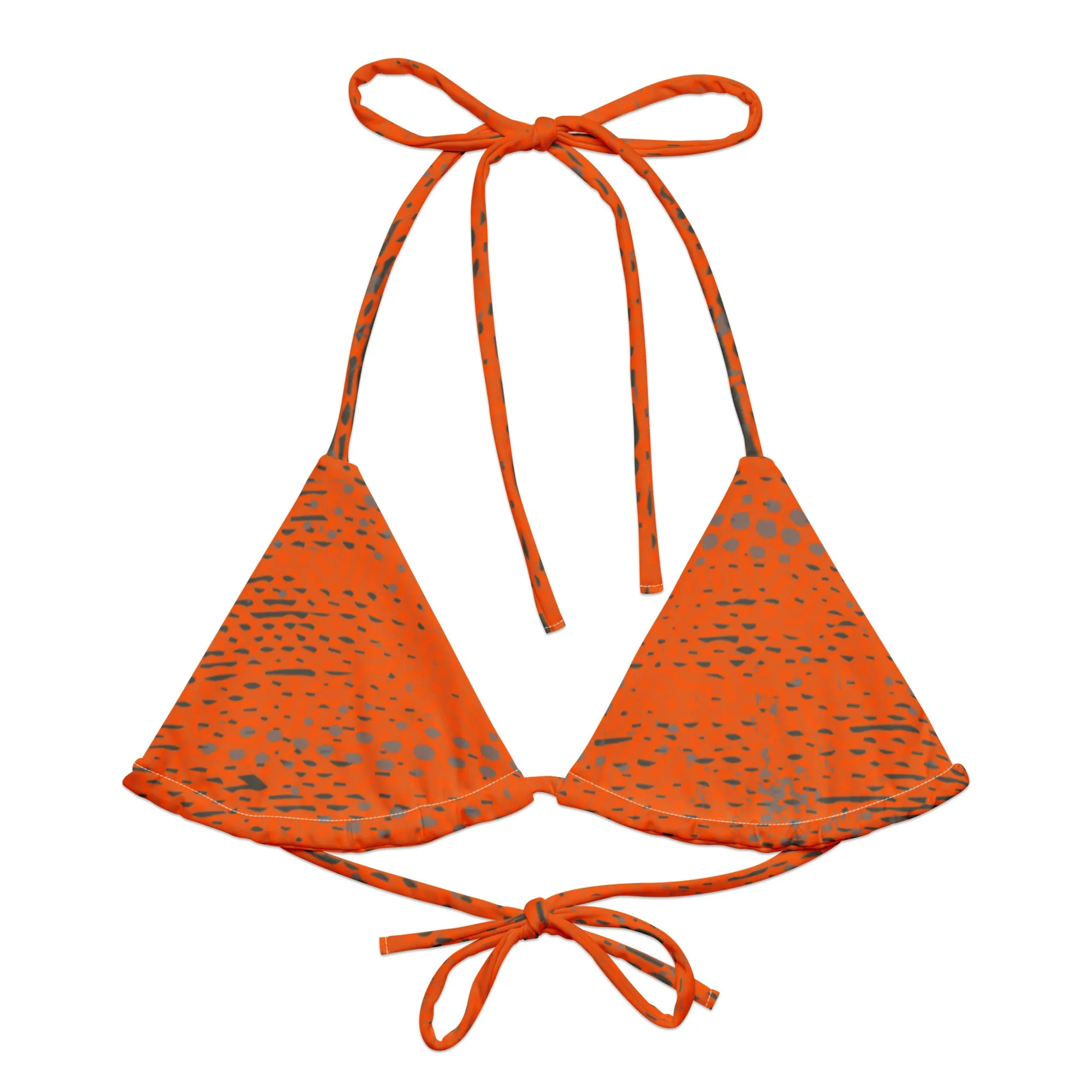 Women's ADAPT - String Bikini Top - High Viz Orange | Shark Grey