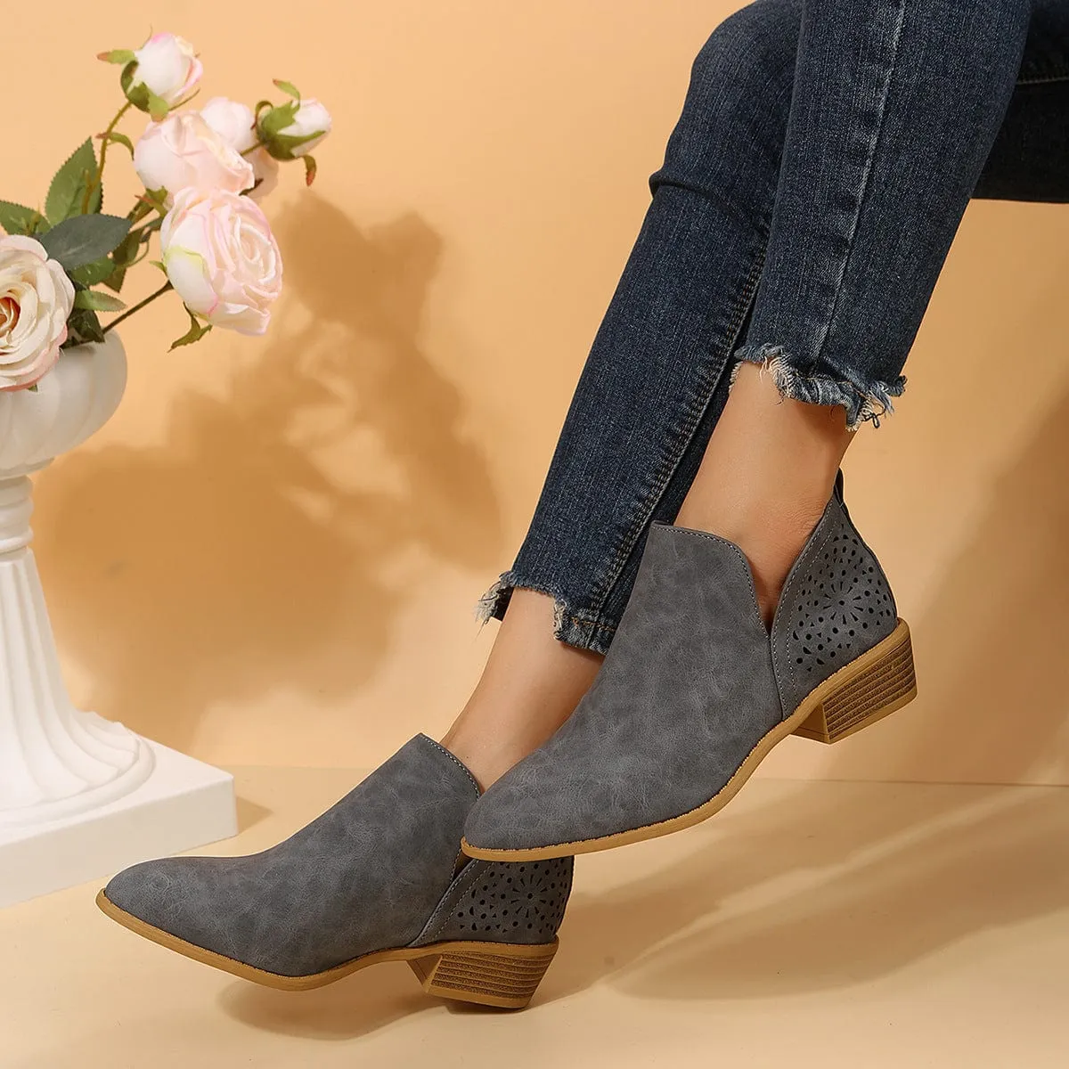 Women's Ankle V Cut Short Boots