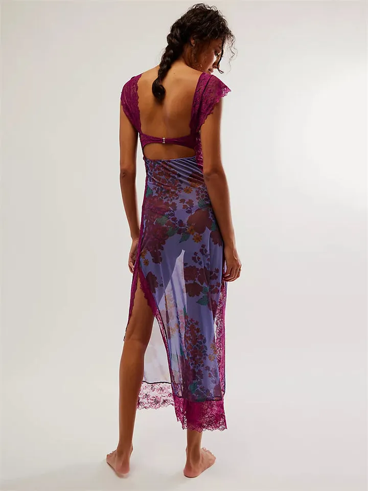Women's Beach Sexy See-Through Side Slit Bikini Dress