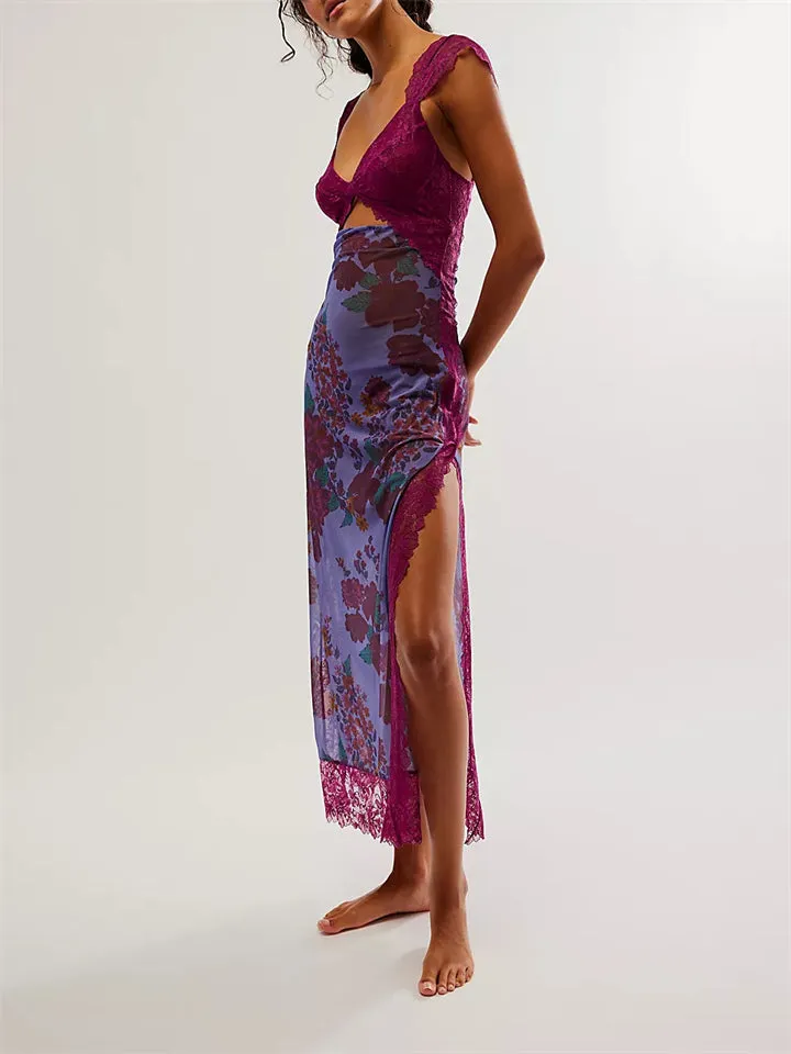 Women's Beach Sexy See-Through Side Slit Bikini Dress