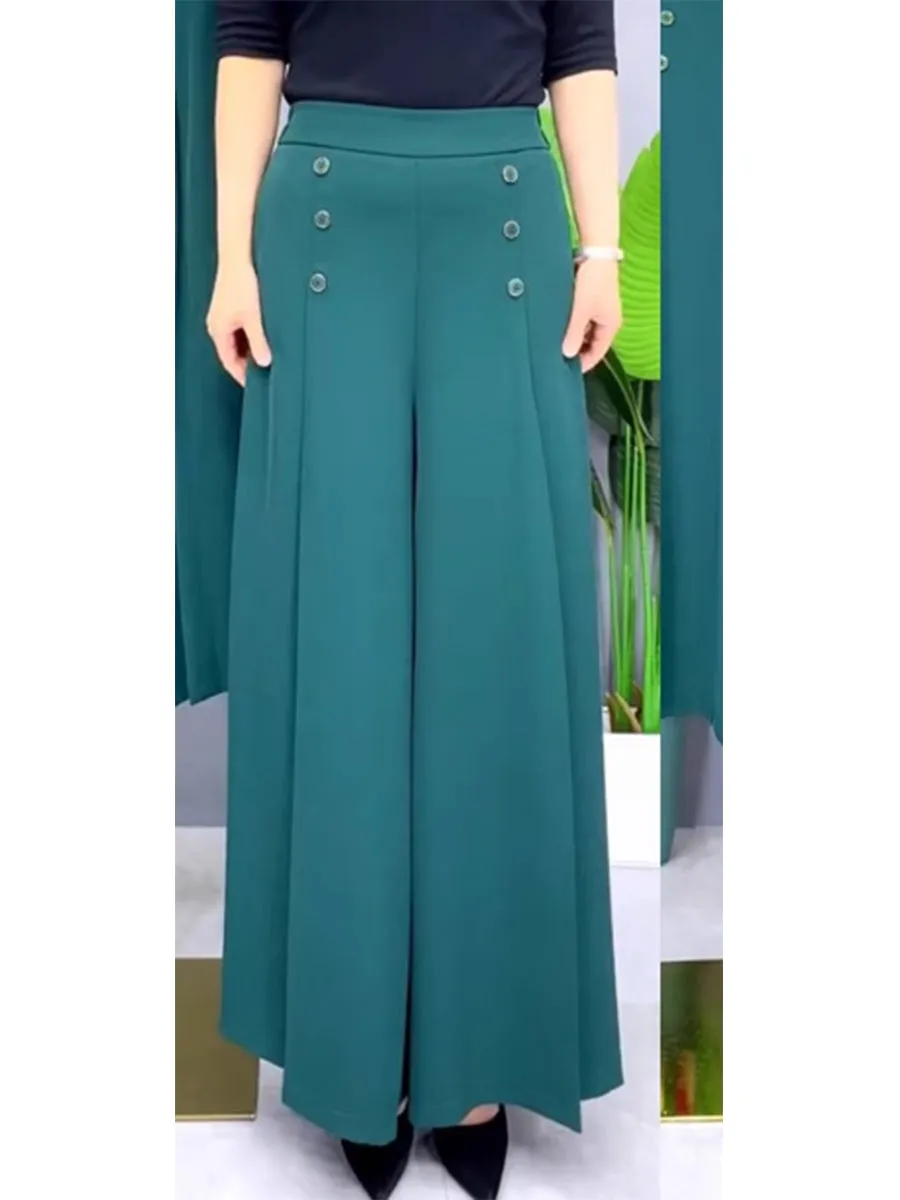 Women's Draped Relaxed Wide-leg Pants