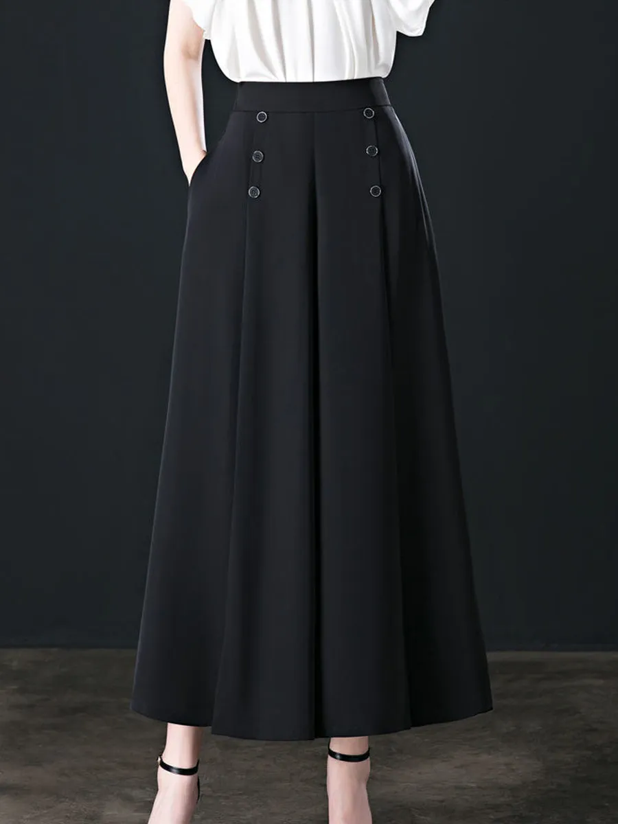 Women's Draped Relaxed Wide-leg Pants