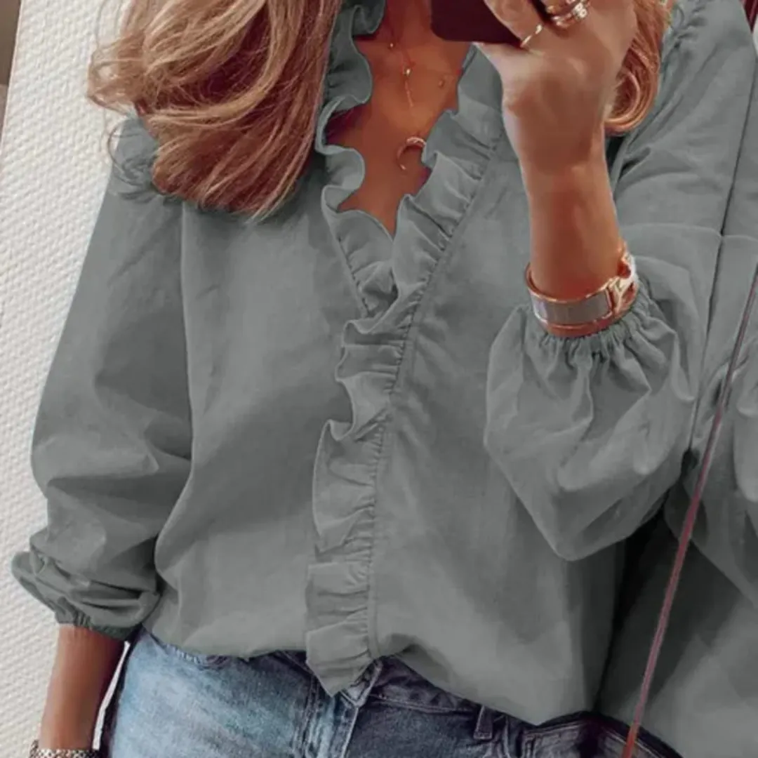 Women's Elegant Summer Ruffle Blouse | Long