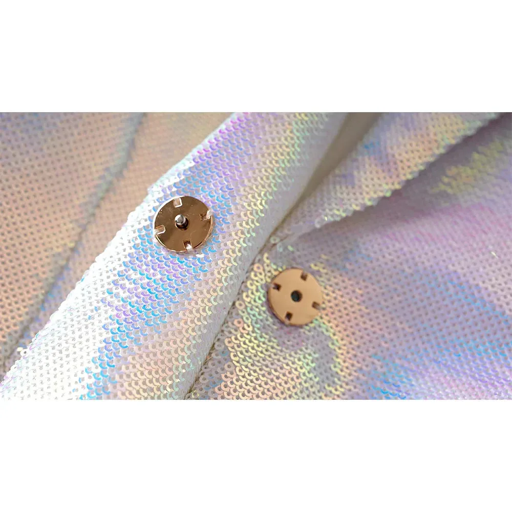 Women's Holographic Blazer & Shorts Set | Bold & Glamorous | Iridescent Finish