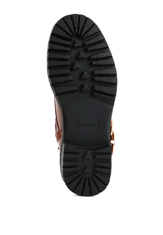 Women's Metal Chain and Buckle Detail Bike Boot