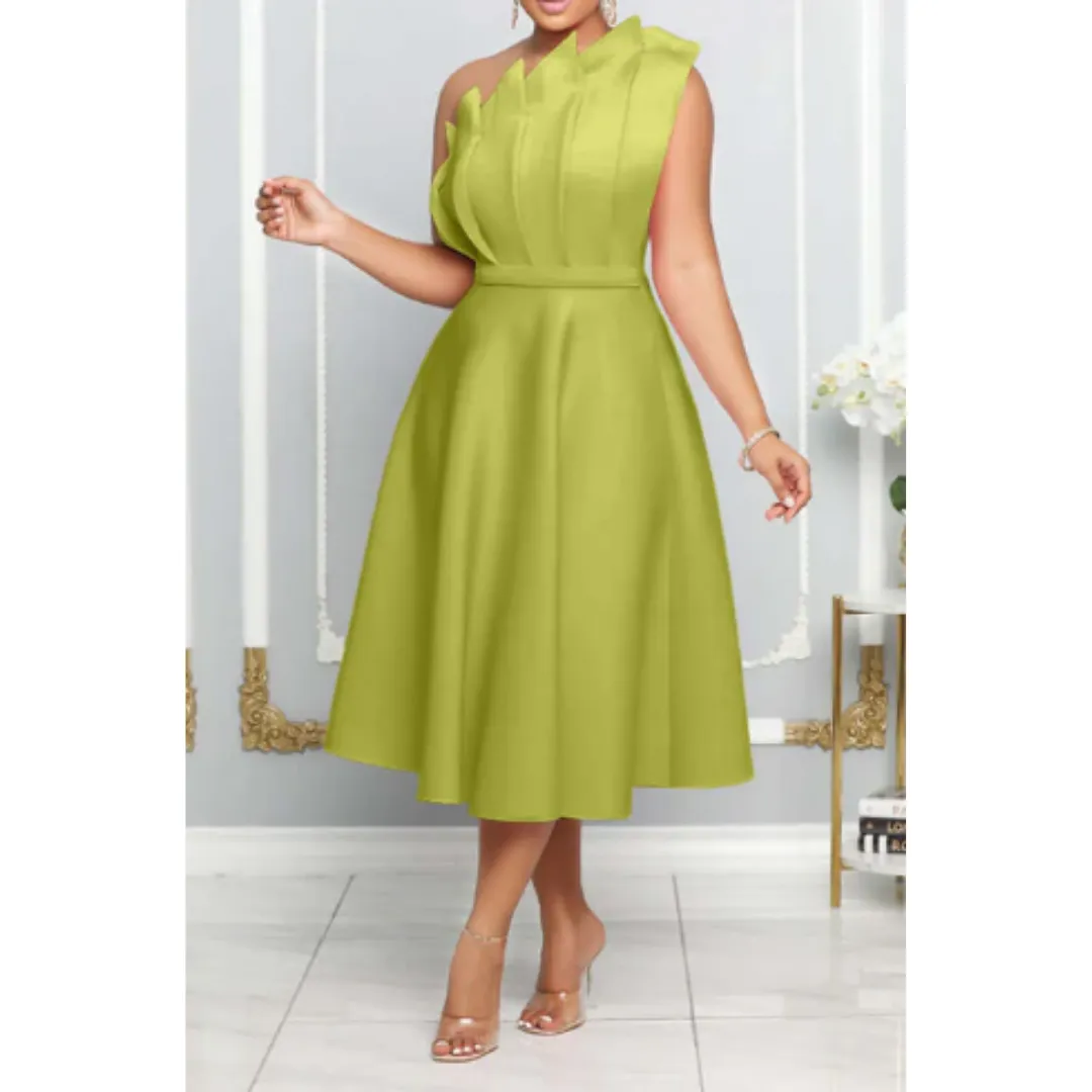 Women's One Shoulder Wedding Guest Dress | Midi