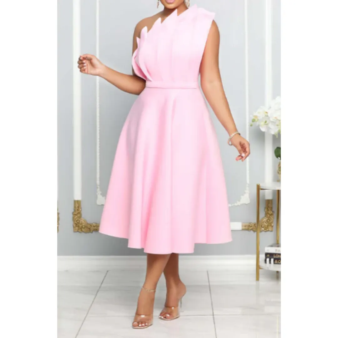 Women's One Shoulder Wedding Guest Dress | Midi