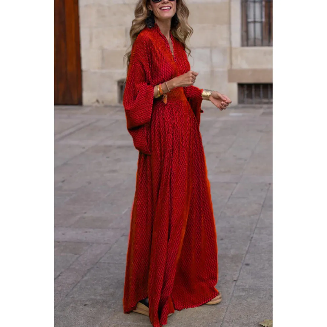 Women's Puff Sleeve Summer Flare Dress | Maxi