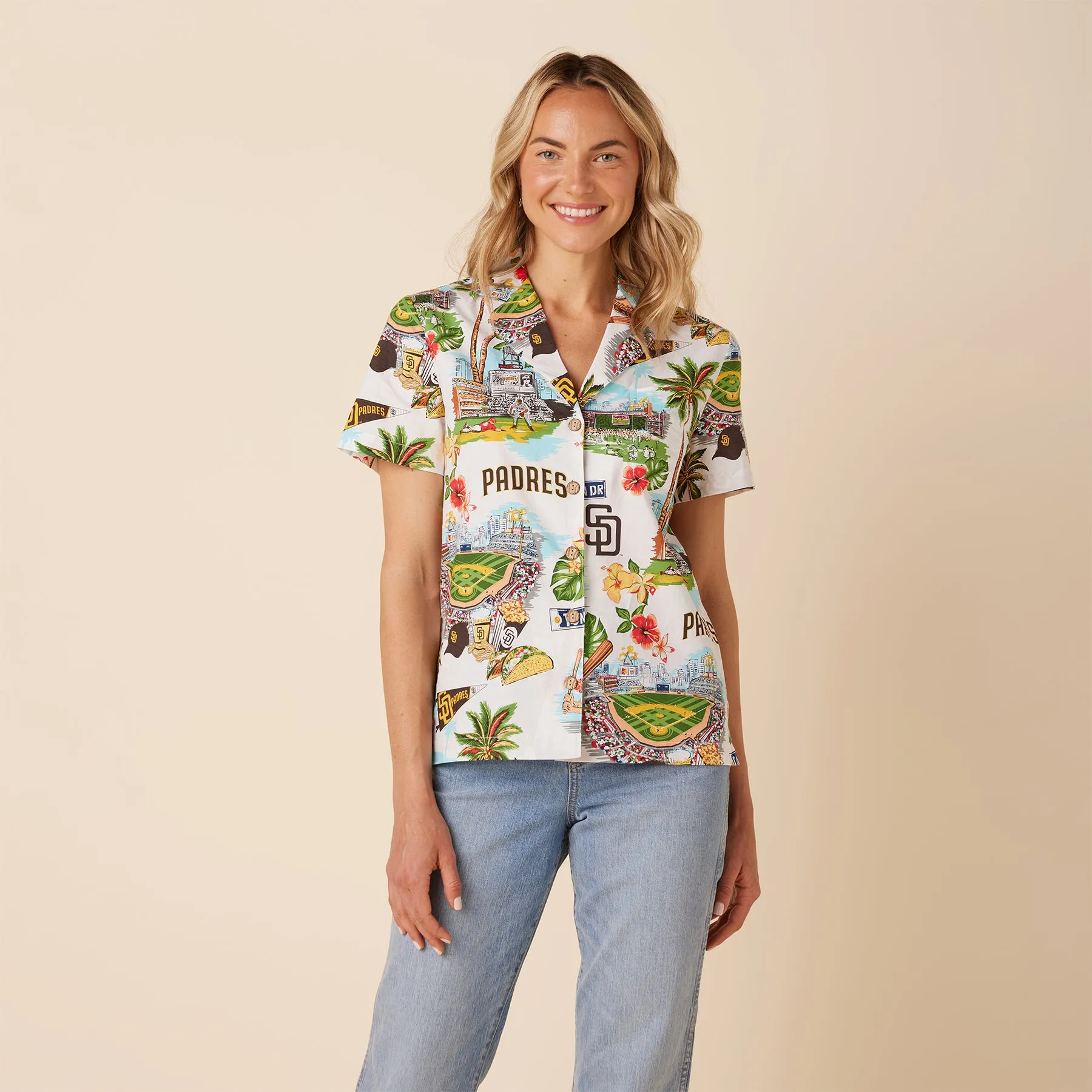 WOMEN'S SAN DIEGO PADRES SCENIC CAMP SHIRT
