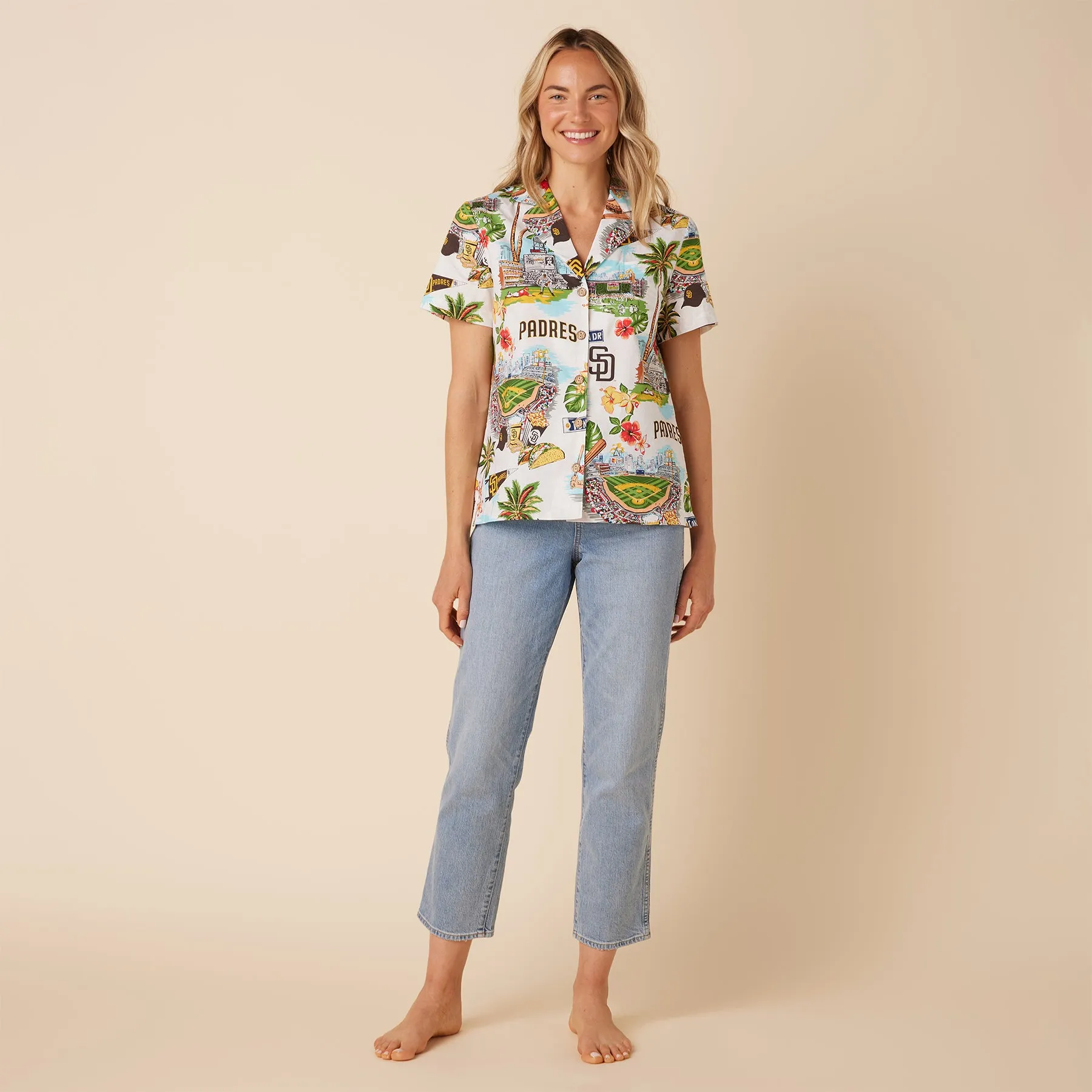 WOMEN'S SAN DIEGO PADRES SCENIC CAMP SHIRT