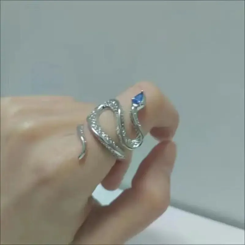 Women's Snake Ring with Platinum Finish - Stylish Alloy Jewelry