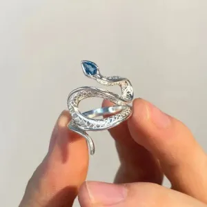 Women's Snake Ring with Platinum Finish - Stylish Alloy Jewelry