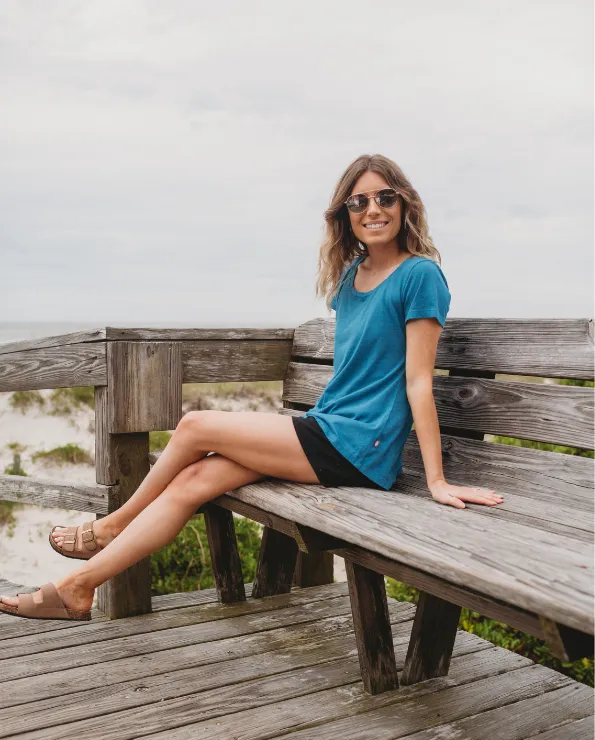 Women's Soft Supima Cotton Short Sleeve Everyday Comfy Crew Tee | Turquoise