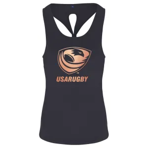 Women's USA Rugby Bronze TriDri Knot Back Tank