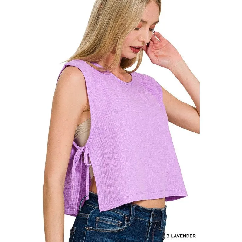 Woven Airflow Side Sleeveless Top